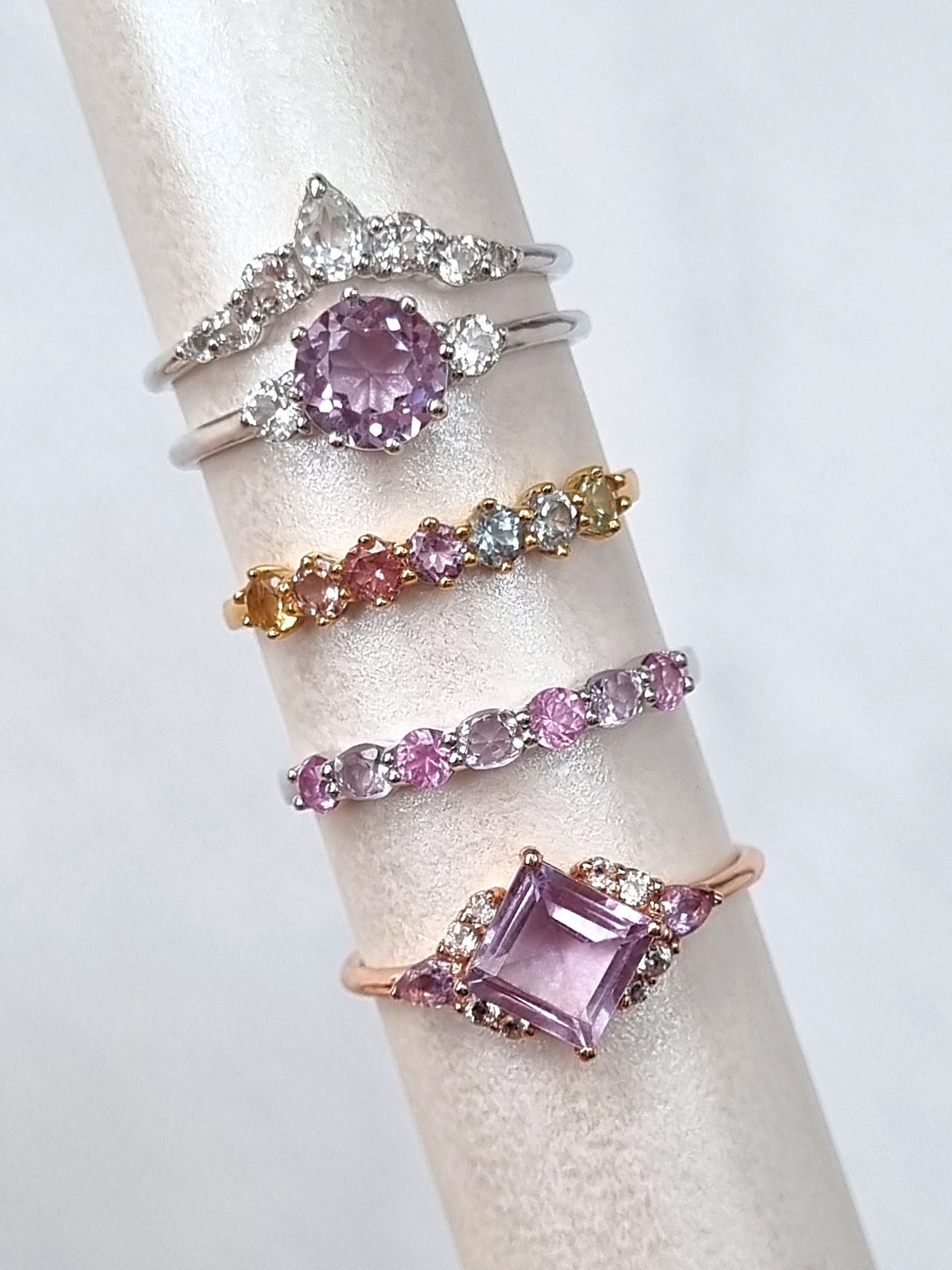 Bague Selene en améthyste lavande sertie dans du vermeil en or 18 carats