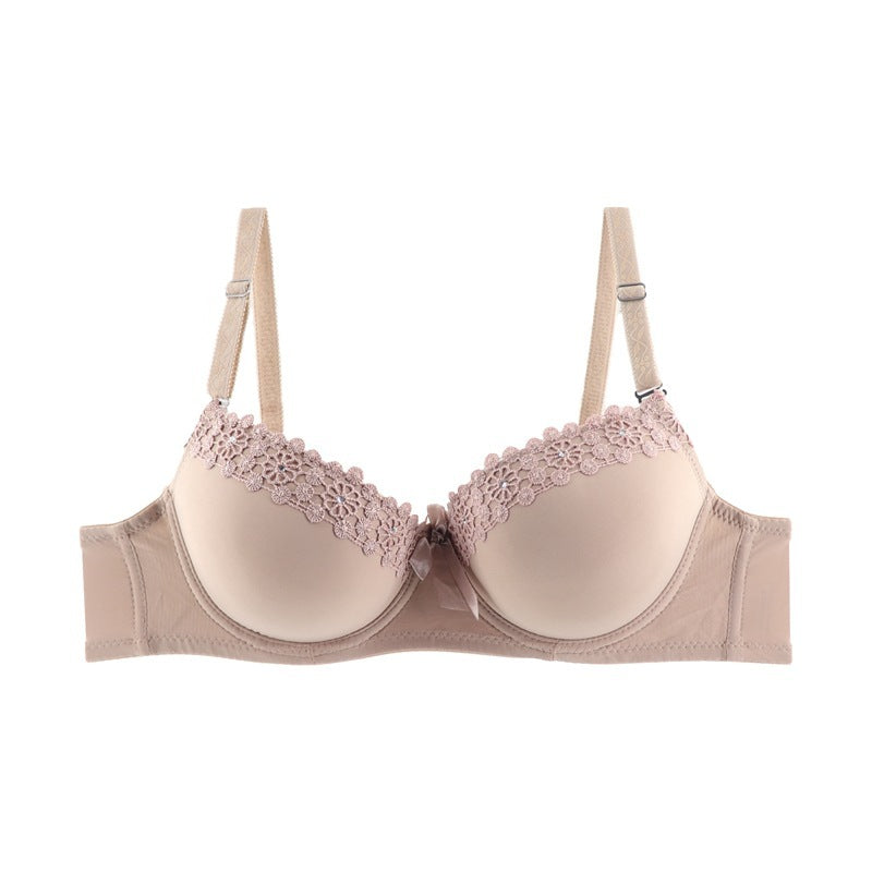 Simple New Style Embroidered Bra With Diamonds