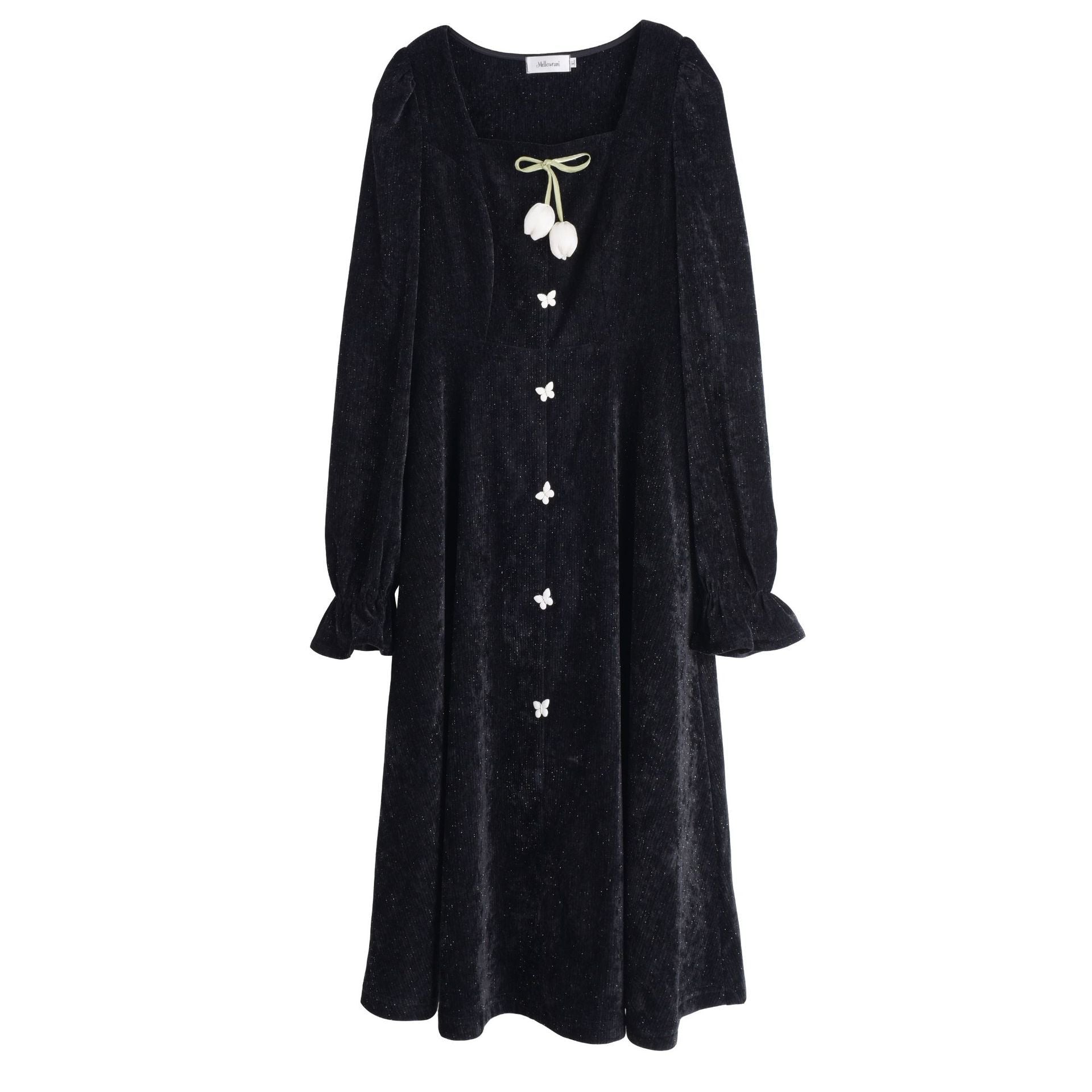 Women's Square Collar Three-dimensional Tulip Dress