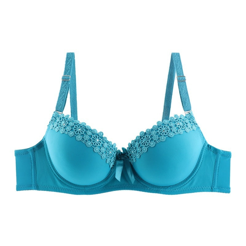 Simple New Style Embroidered Bra With Diamonds