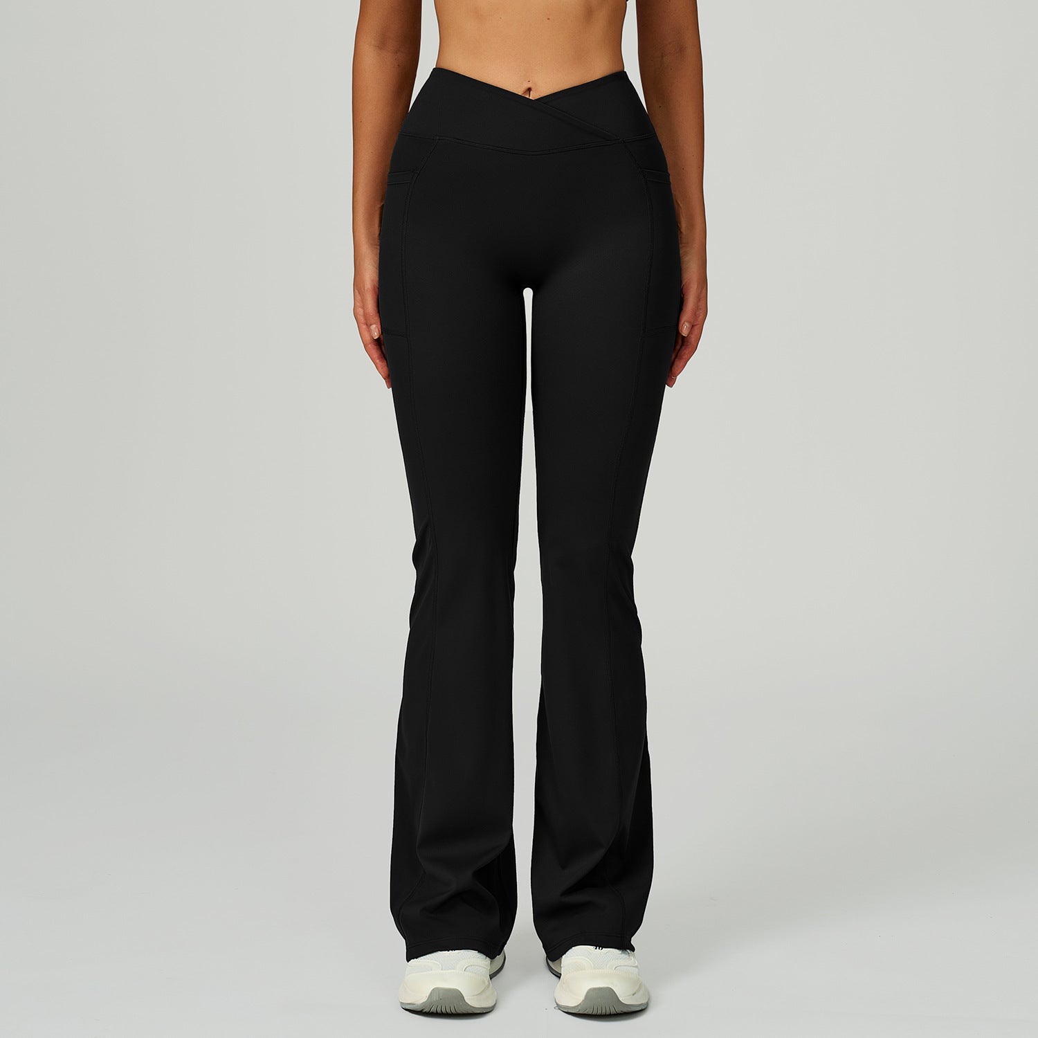 High Waist Nude Feel Bell-bottom Pants Women's Casual Sports Pants