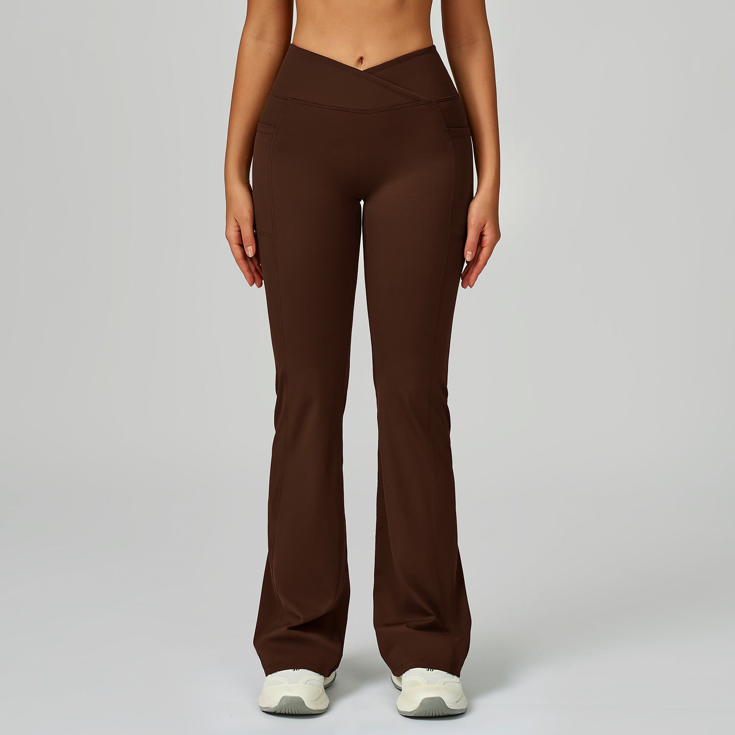 High Waist Nude Feel Bell-bottom Pants Women's Casual Sports Pants