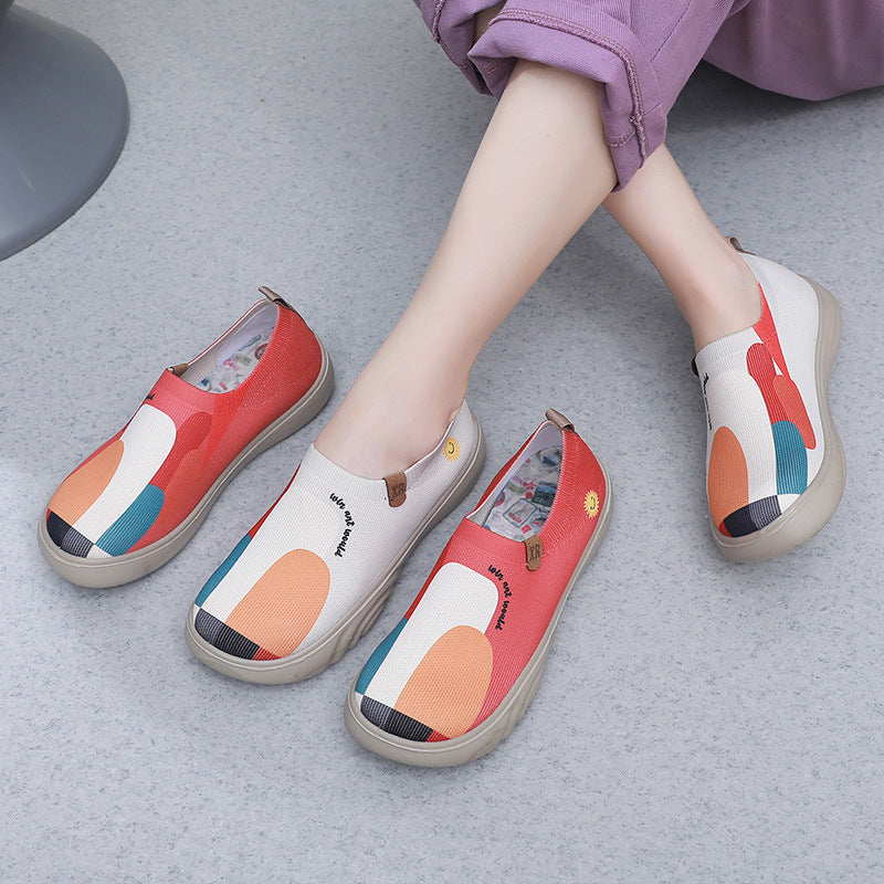 Women's Trendy Painted Casual Shoes Soft Bottom Soft Surface Platform