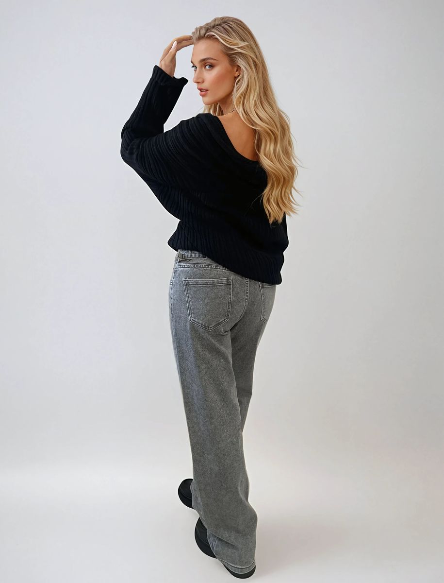 High Waist Loose Leg Jeans