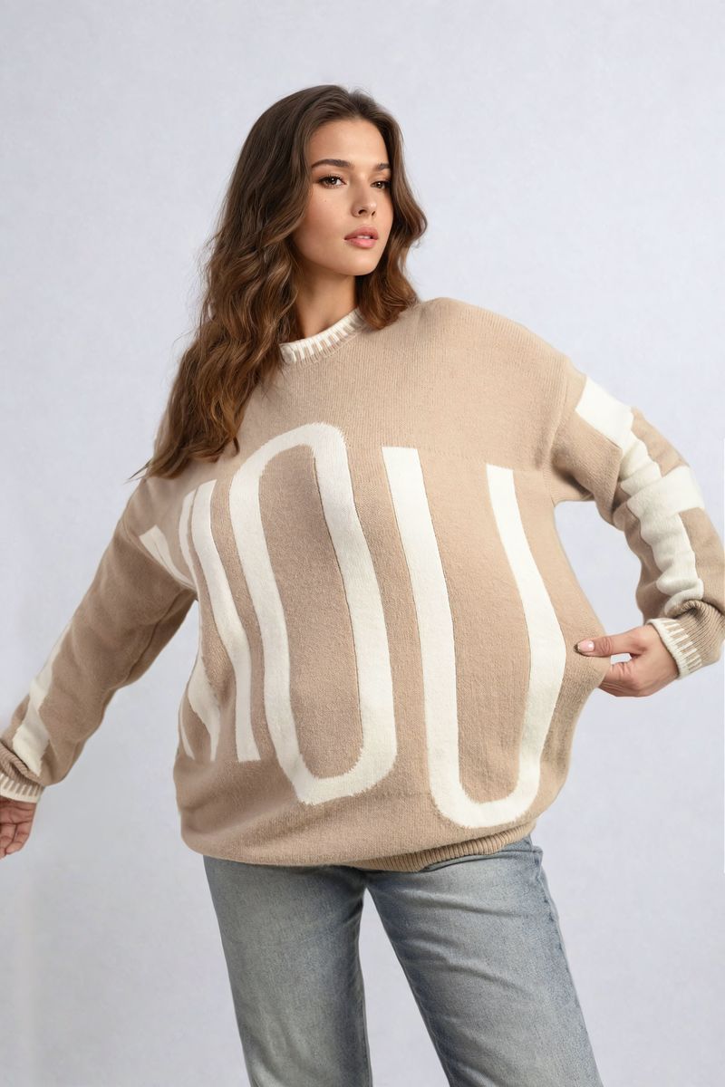Amour Graphic Long Sleeve Knit