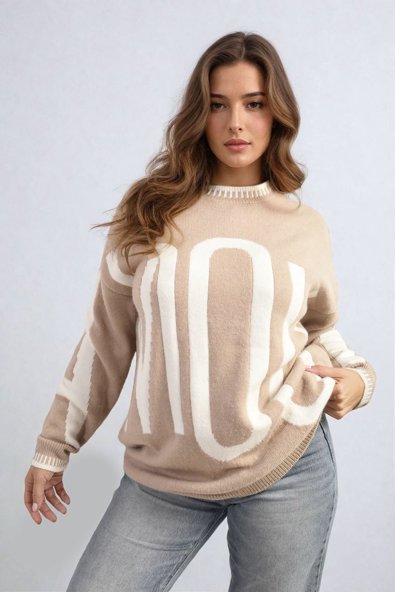 Amour Graphic Long Sleeve Knit