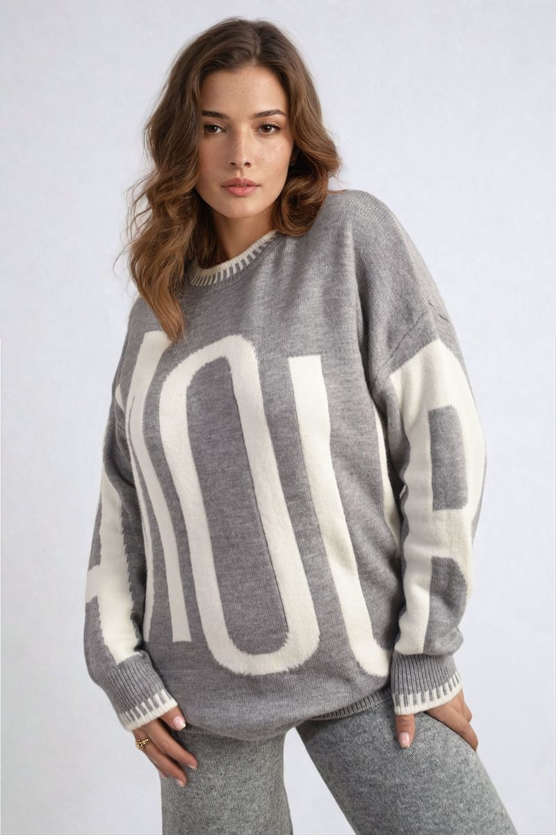 Amour Graphic Long Sleeve Knit