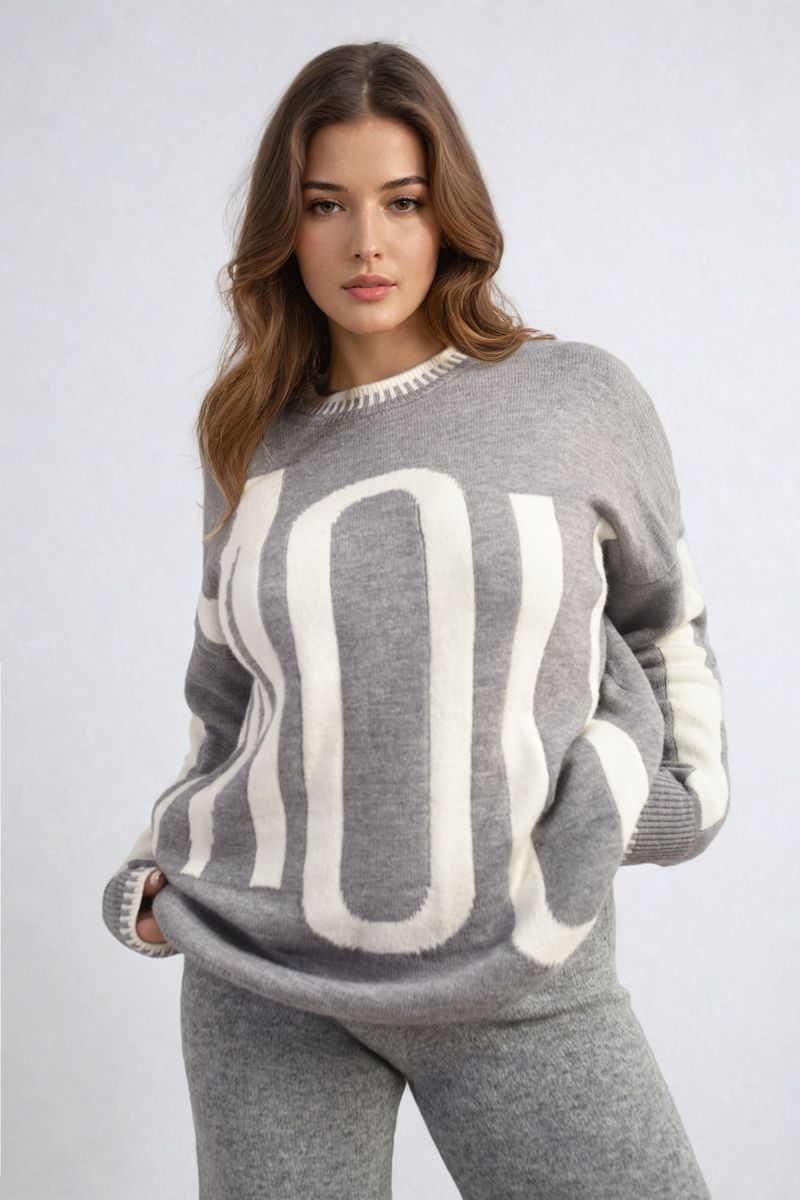 Amour Graphic Long Sleeve Knit