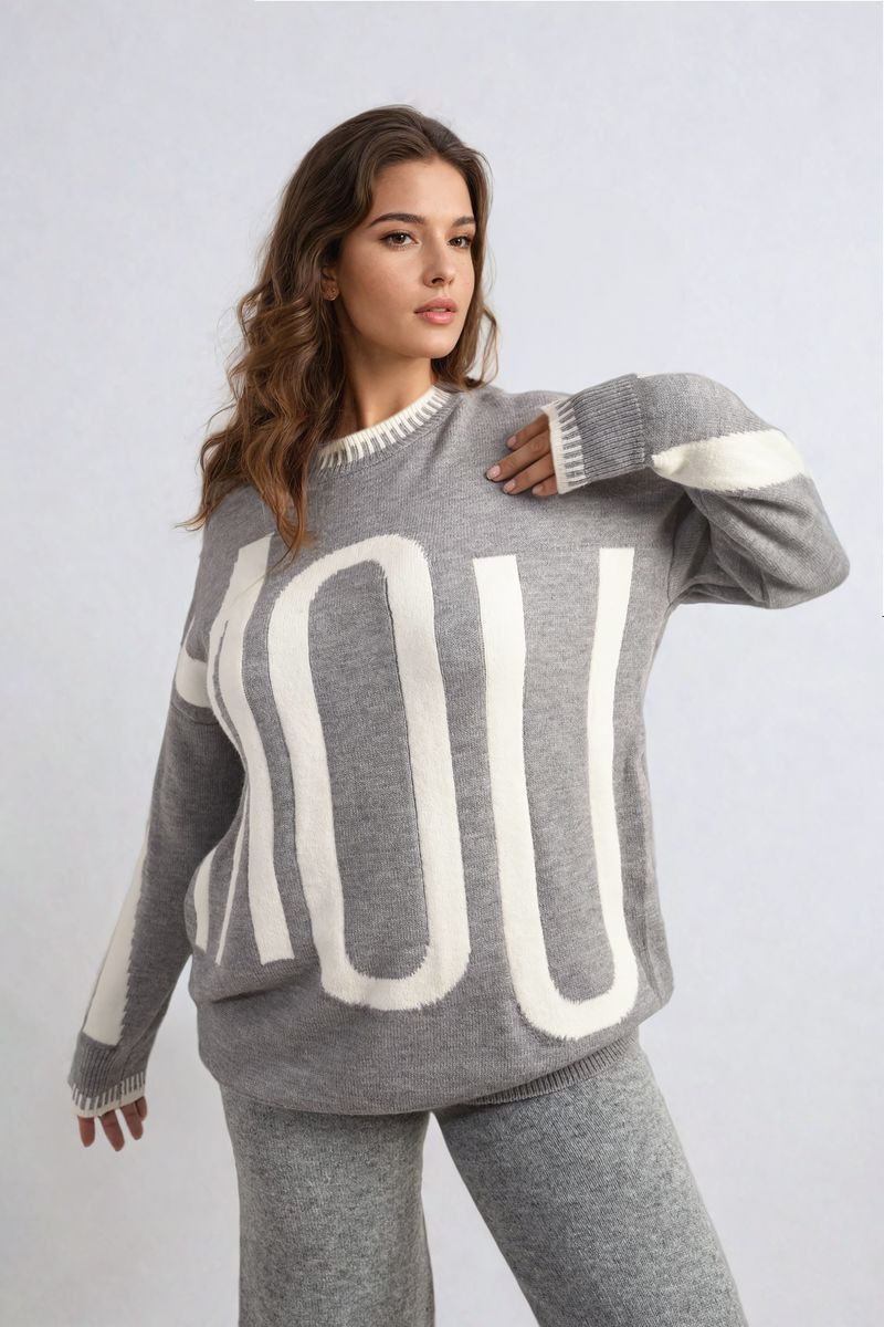 Amour Graphic Long Sleeve Knit