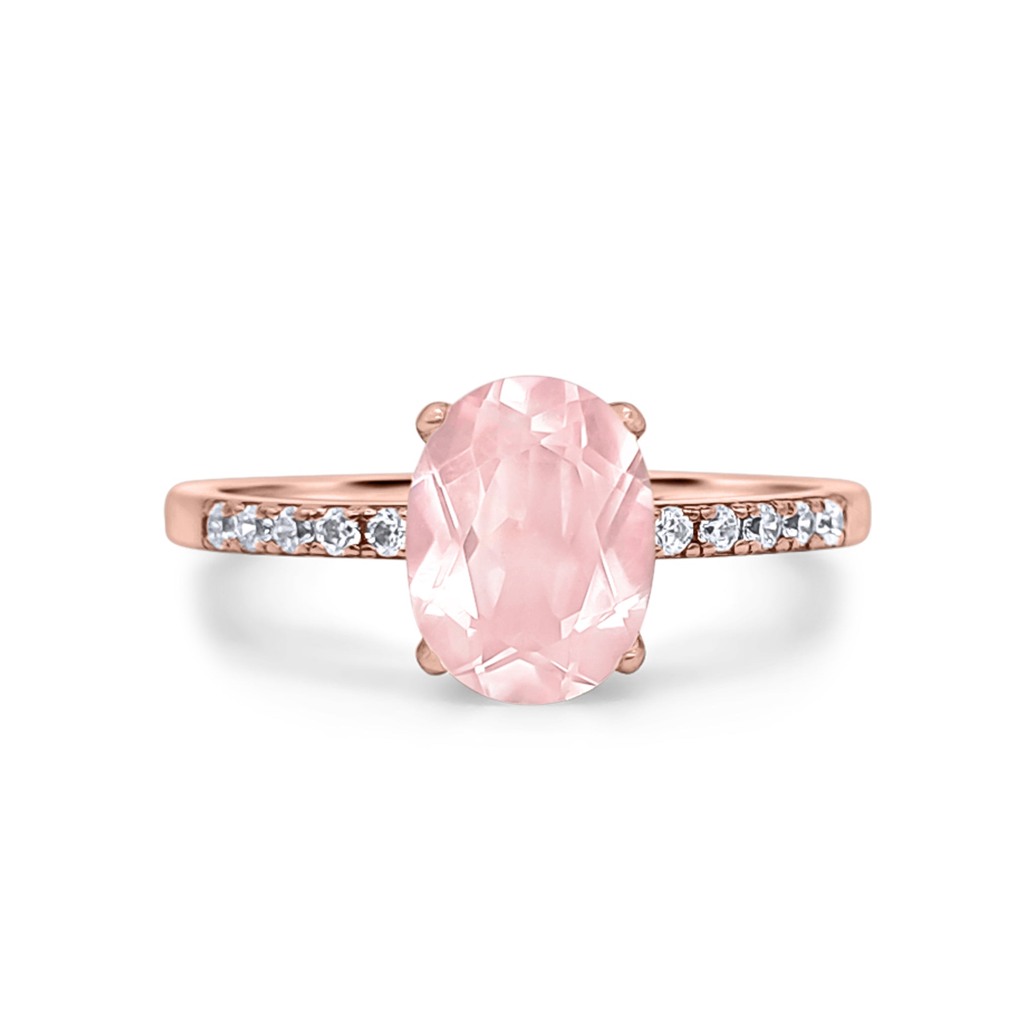 Bague en quartz rose et vermeil or rose