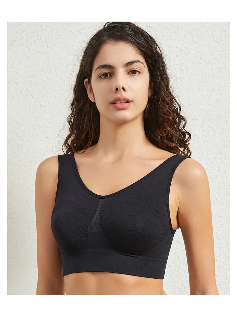 Women's S - 5XL Seamless Bra Push - Up Sports Bra Non - wire Crop Tops Solid Color Sexy Lingerie No Pads Breathable Female Brassiere - BECAMAS FASHION HUB