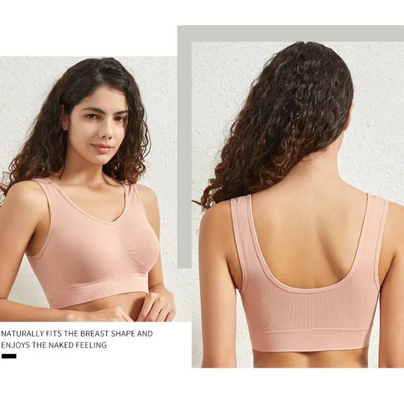 Women's S - 5XL Seamless Bra Push - Up Sports Bra Non - wire Crop Tops Solid Color Sexy Lingerie No Pads Breathable Female Brassiere - BECAMAS FASHION HUB