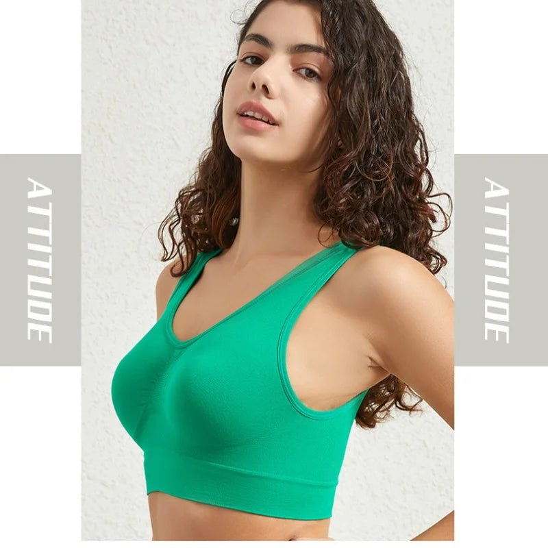 Women's S - 5XL Seamless Bra Push - Up Sports Bra Non - wire Crop Tops Solid Color Sexy Lingerie No Pads Breathable Female Brassiere - BECAMAS FASHION HUB