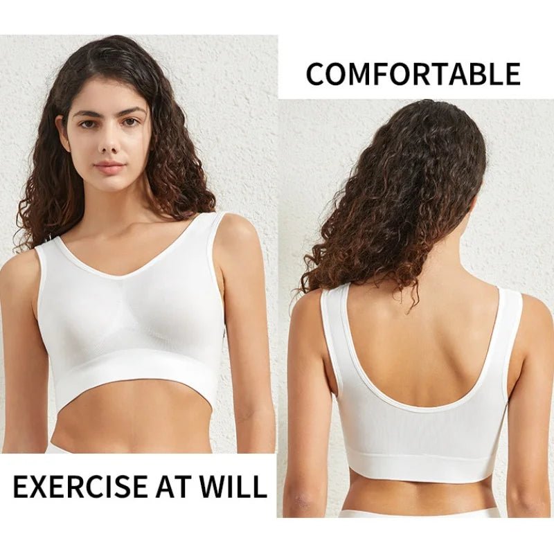 Women's S - 5XL Seamless Bra Push - Up Sports Bra Non - wire Crop Tops Solid Color Sexy Lingerie No Pads Breathable Female Brassiere - BECAMAS FASHION HUB